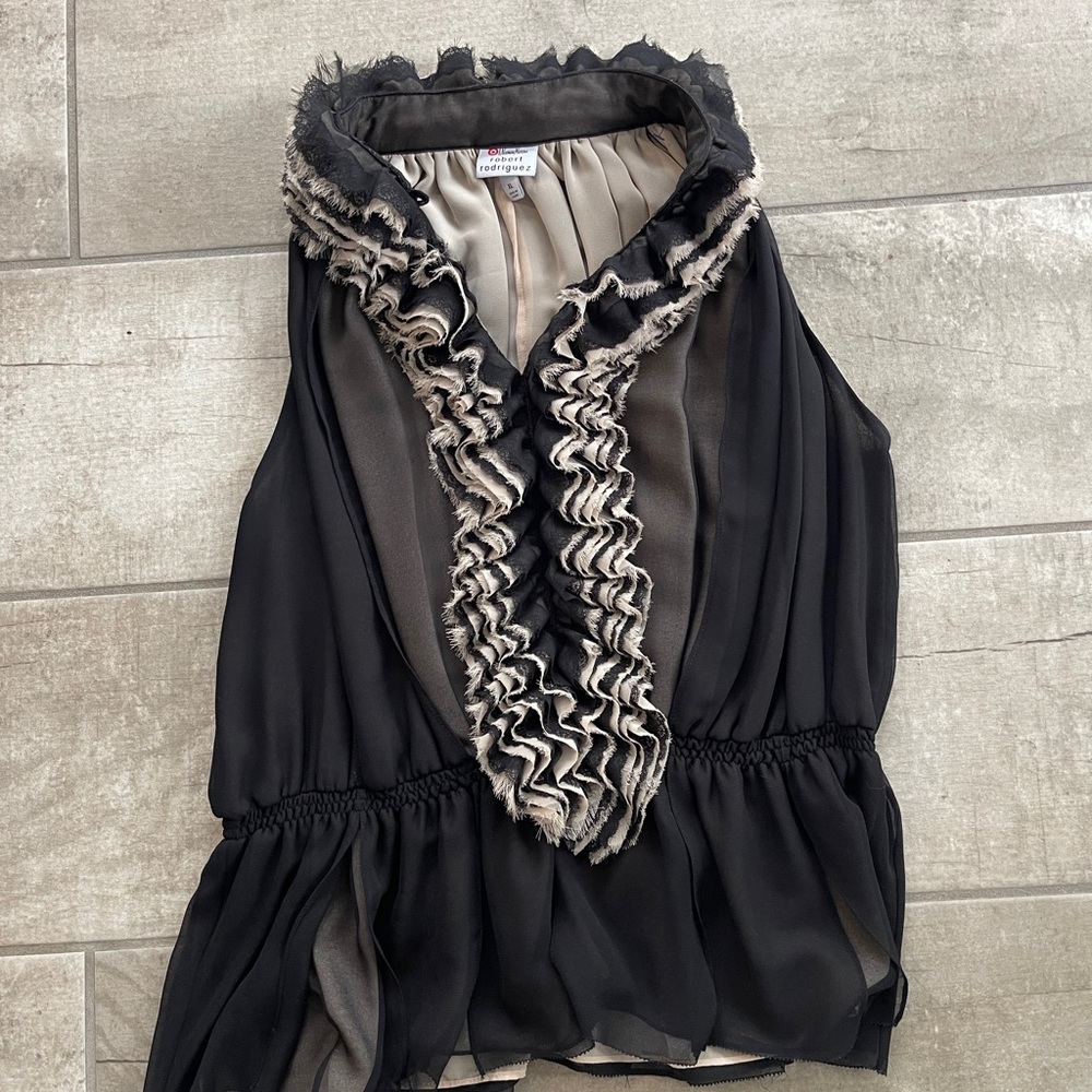 Chic Black Ruffled Top